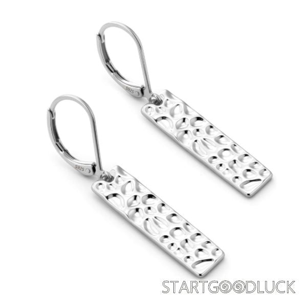 Hammer Square  Earrings | Gold & Silver Square Earrings | Minimalist Statement
