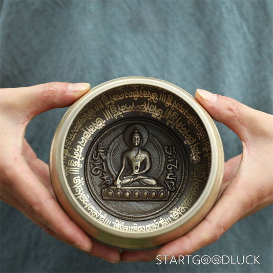 Hand-Carved Copper Tibetan Singing Bowl | Healing & Mindful Meditation