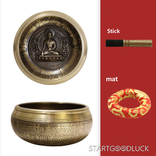 Hand-Carved Copper Tibetan Singing Bowl | Healing & Mindful Meditation - StartGoodLuck