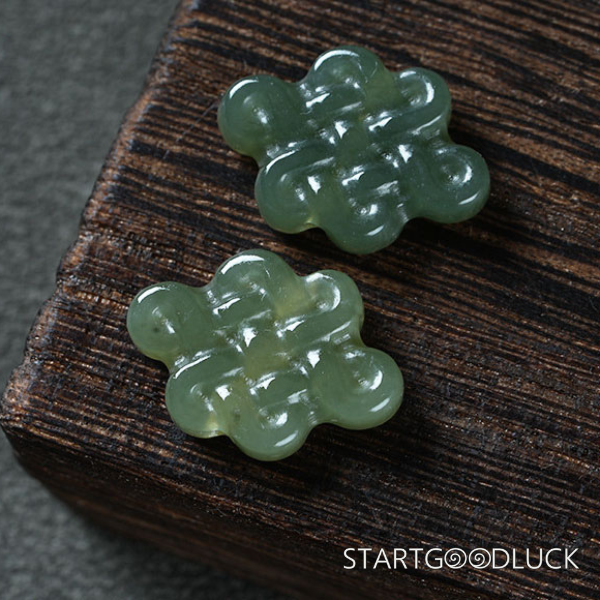Hand carved jade Pendant - Chinese knot jade pendant