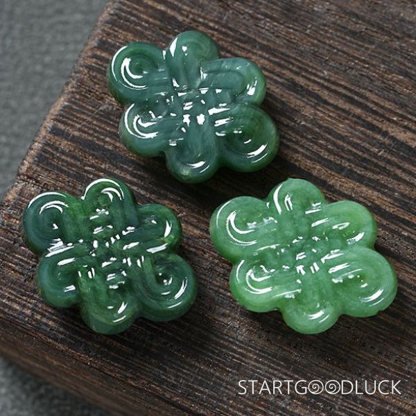 Hand carved jade Pendant - Chinese knot jade pendant