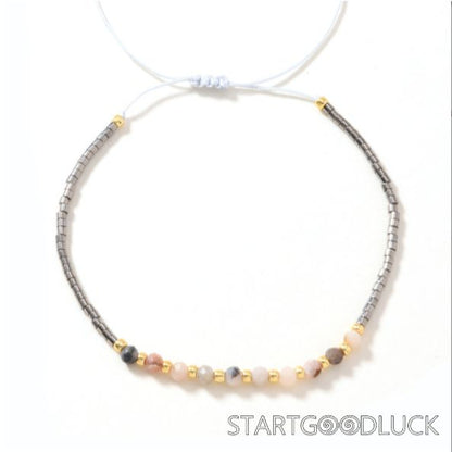 Handmade Beaded Friendship Bracelet | Bohemian Style Simple Semi-Precious Stone Beaded Jewelry