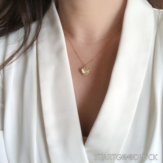 Heart Shaped Necklace - Dainty Lolita-style titanium steel chain