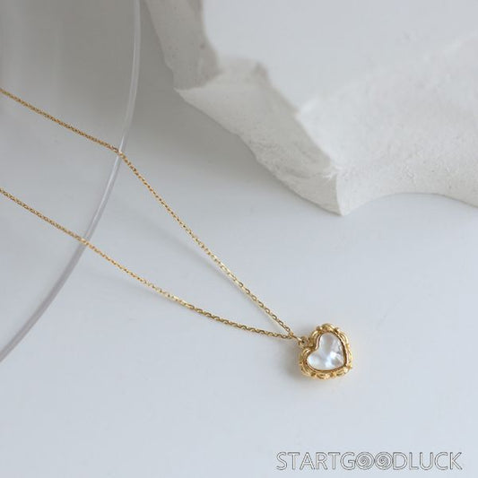 Heart Shaped Necklace - Dainty Lolita-style titanium steel chain