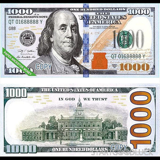 Hell Money & Hell Bank Note for Memorial & Rituals (USD Design) - StartGoodLuck