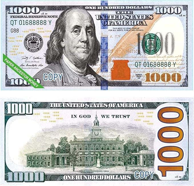 Hell Money & Hell Bank Note for Memorial & Rituals (USD Design)