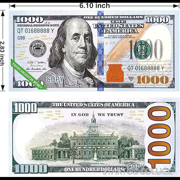 Hell Money & Hell Bank Note for Memorial & Rituals (USD Design) - StartGoodLuck