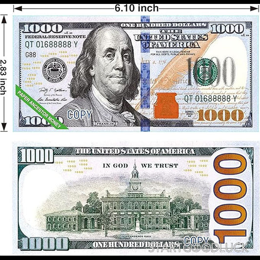 Hell Money & Hell Bank Note for Memorial & Rituals (USD Design) - StartGoodLuck