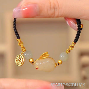 Hetian Jade Rabbit Bracelet | Delicate Blessing Jade Bracelet - StartGoodLuck