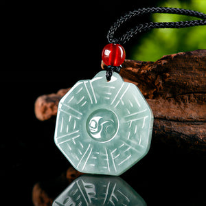 Ice Jade Zen Yinyang Taichi Pendant Balance and Harmony Necklace