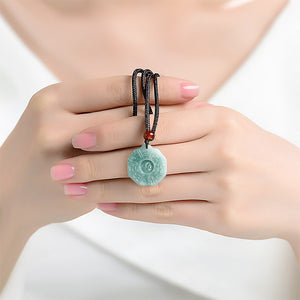 Ice Jade Zen Yinyang Taichi Pendant Balance and Harmony Necklace