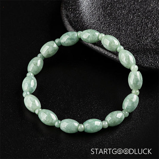 Jade Barrel Bead Bracelet - Minimal Zen Style | Bead Bracelet & Jade Bracelet