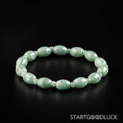 Jade Barrel Bead Bracelet - Minimal Zen Style | Bead Bracelet & Jade Bracelet