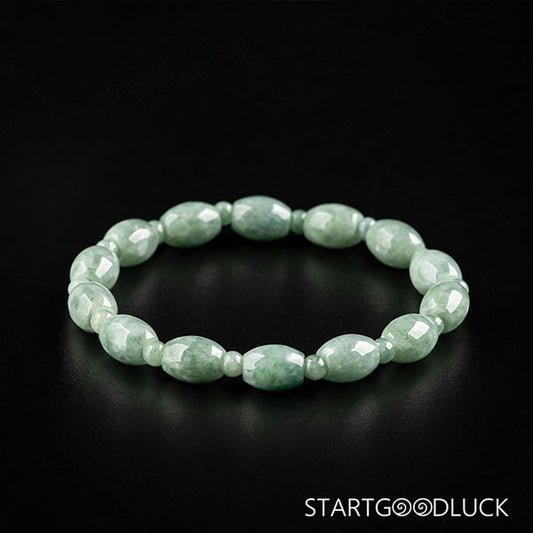 Jade Barrel Bead Bracelet - Minimal Zen Style | Bead Bracelet & Jade Bracelet