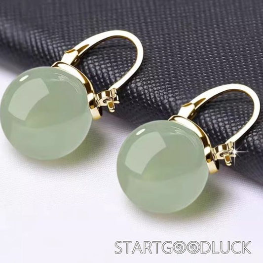 Jade Bead Earrings | Gold d & Silver  Earrings