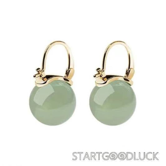Jade Bead Earrings | Gold d & Silver  Earrings