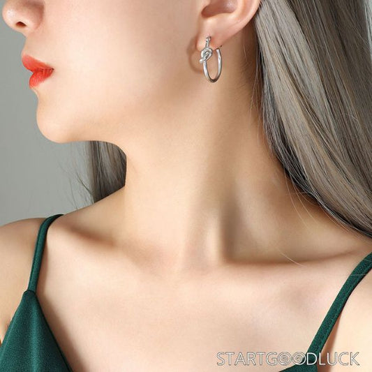 Knot Hoop Earrings - Gold & Silver Fashion Earrings for Daily & Party Wear