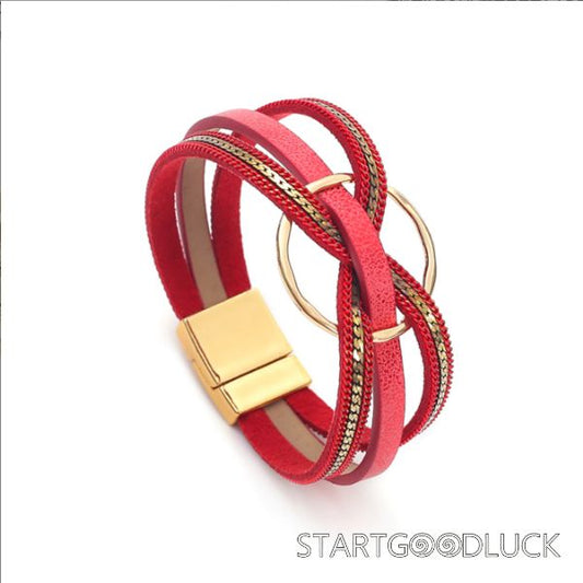Ladies Leather Multi-layer Bracelet | Best Choice for women's Birthday Gifet | Eight Color to choose