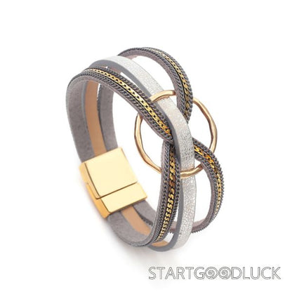 Ladies Leather Multi-layer Bracelet | Best Choice for women's Birthday Gifet | Eight Color to choose