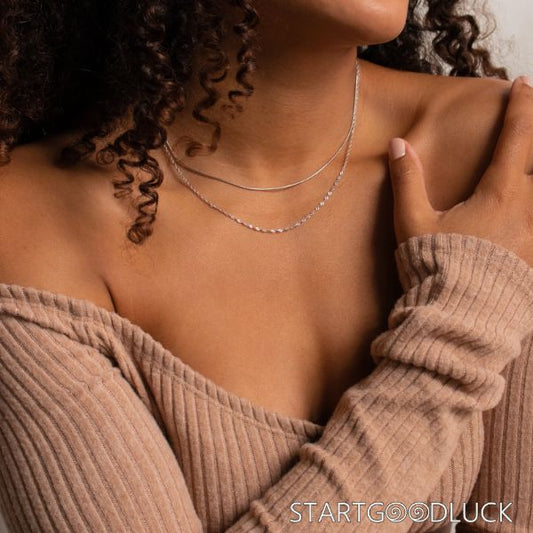 Layered Necklace - Dainty Minimalist Trendy Fashion chain