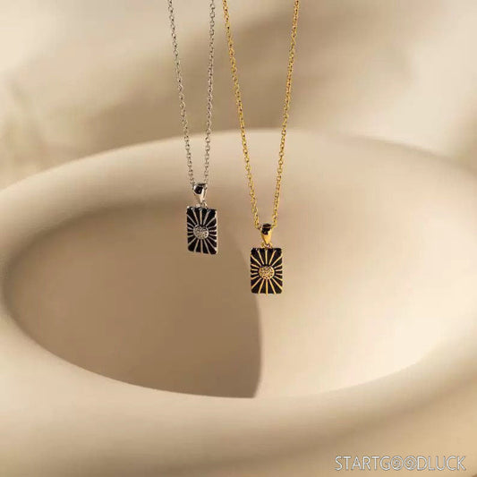 Layered Chain Necklace -  Bohemian Sun Pendant for Women