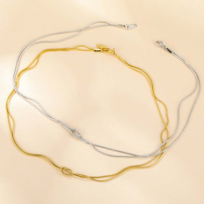 Layered chain Necklace - Gold & Silver Minimalist Snake Chain Necklaces