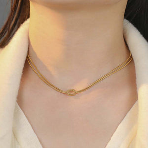 Layered chain Necklace - Gold & Silver Minimalist Snake Chain Necklaces