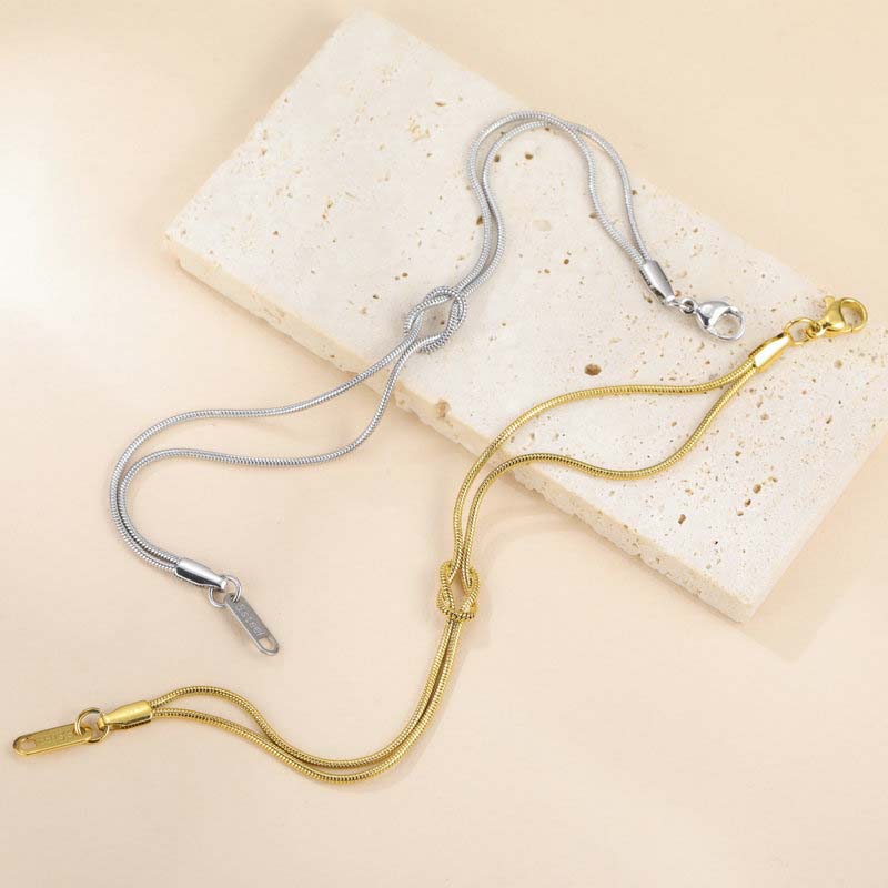 Layered chain Necklace - Gold & Silver Minimalist Snake Chain Necklace