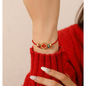 Leaf clover Bracelet Red Rope Bracelet Simple Elegant-style