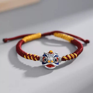 Lion Head Bracelet with Adjustable red string