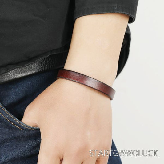 Men's Leather Cuff Bracelets | Simple Casual Style Bracelet