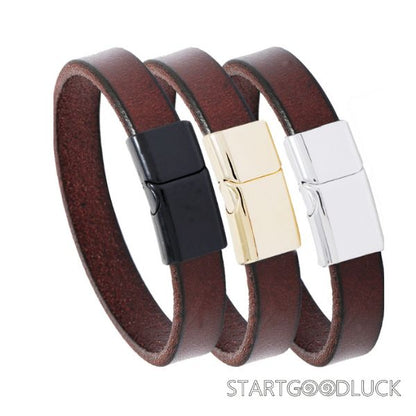Men's Leather Cuff Bracelets | Simple Casual Style Bracelet