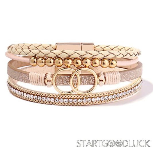 Multi Layer Bracelet | Leather Wrap Bracelet for Women