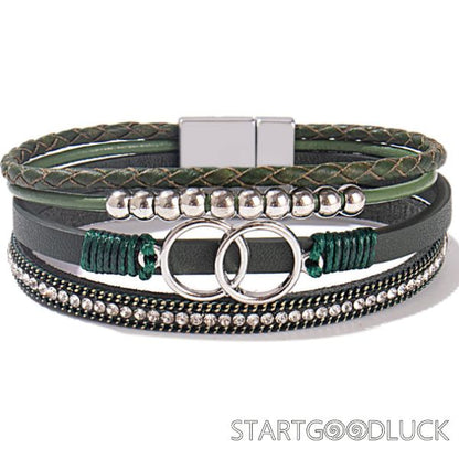 Multi Layer Bracelet | Leather Wrap Bracelet for Women
