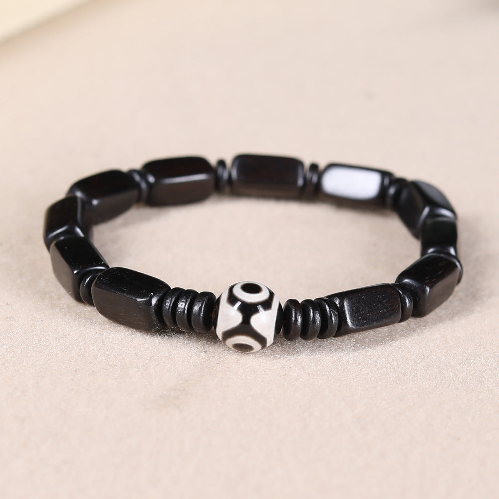 Natural Black Sandalwood and Purple Sandalwood Evil Eye Protection and Guardianship Bracelet