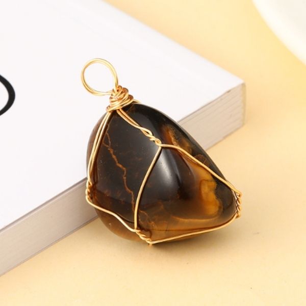 Natural  Crystal with Copper Enwind Balance and Harmony Necklace