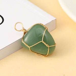 Natural  Crystal with Copper Enwind Balance and Harmony Necklace