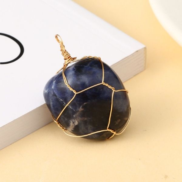 Natural  Crystal with Copper Enwind Balance and Harmony Necklace