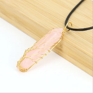 Natural Hexagonal Tree Of Life Crystal Courage Harmony Necklace