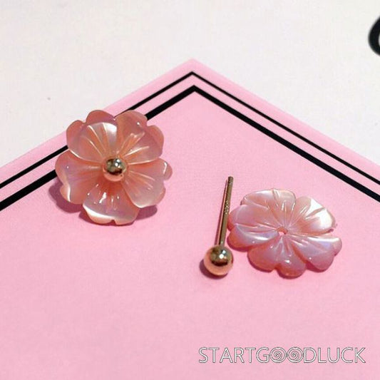 Natural Jade Flower Earrings | S925 Sterling Silver Stud | Best Birthday Gift