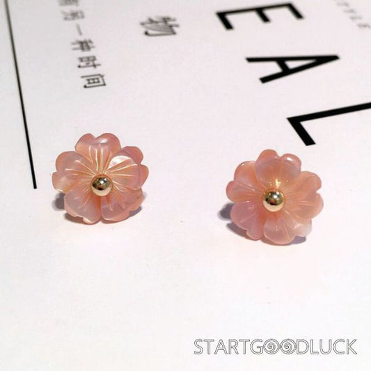 Natural Jade Flower Earrings | S925 Sterling Silver Stud | Best Birthday Gift