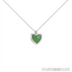 Natural Jade Heart Necklace Pendant: A Talisman of Calm & Purity - StartGoodLuck