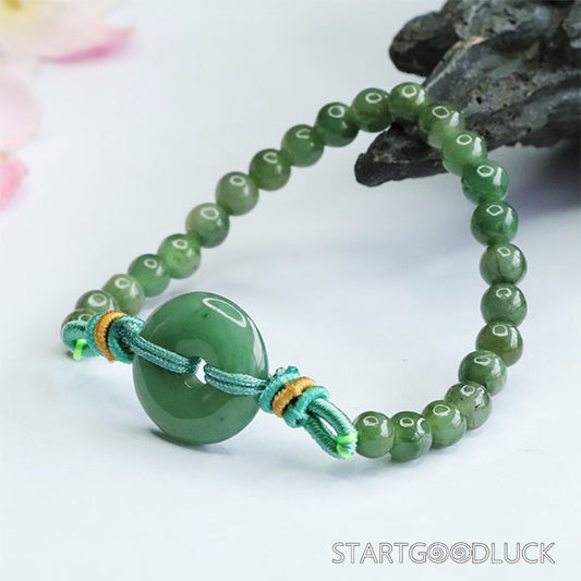 Natural Jadeite Peace Buckle Bracelet: Your Amulet of Luck & Calm