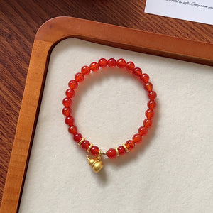 Natural Red Agate Horse Year Balance and Harmony Bracelet