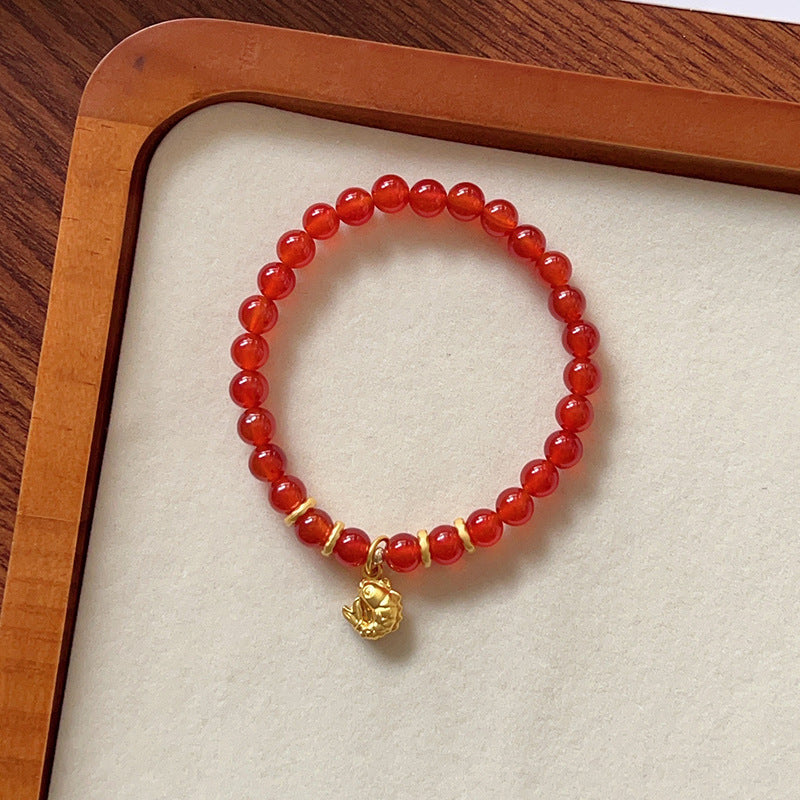 Natural Red Agate Horse Year Balance and Harmony Bracelet