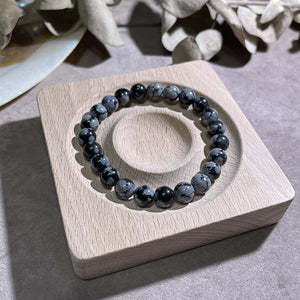 Natural Snowflake Obsidan Stone Courage and Strength Bracelet