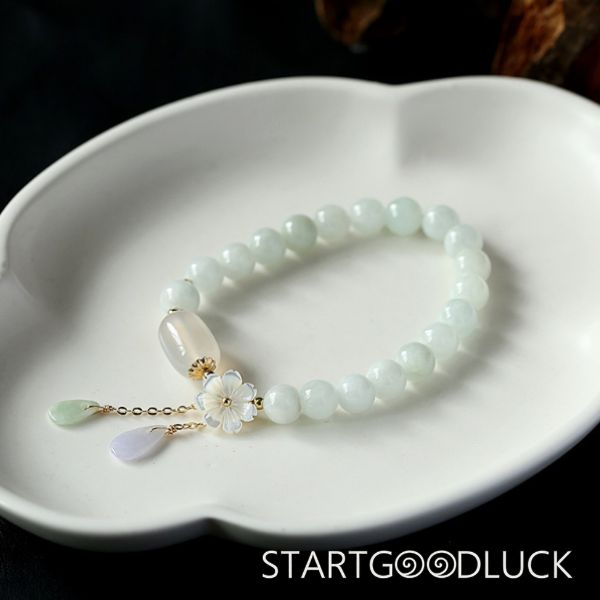 Natural White Jade Luck Bracelet | White Jade Beads Bracelet