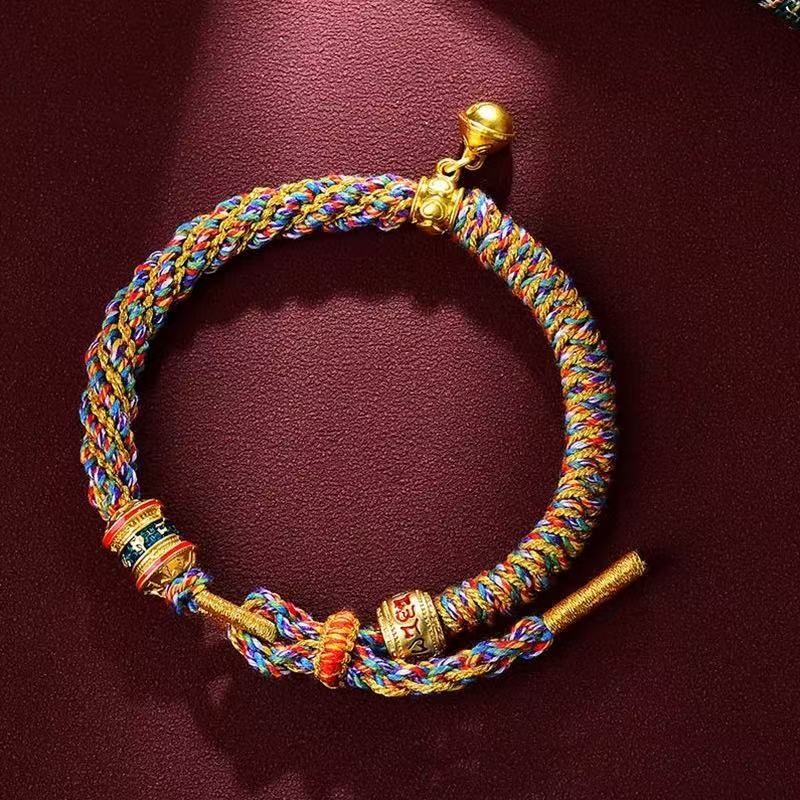 Colorful Rope Bracelet Six-Character Mantra Hand-Woven Rope Bracelet