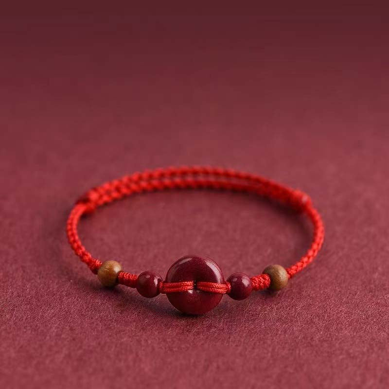 Red String Bracelet With Cinnabar Safety Buckle Focus and Wisdom Braacelet