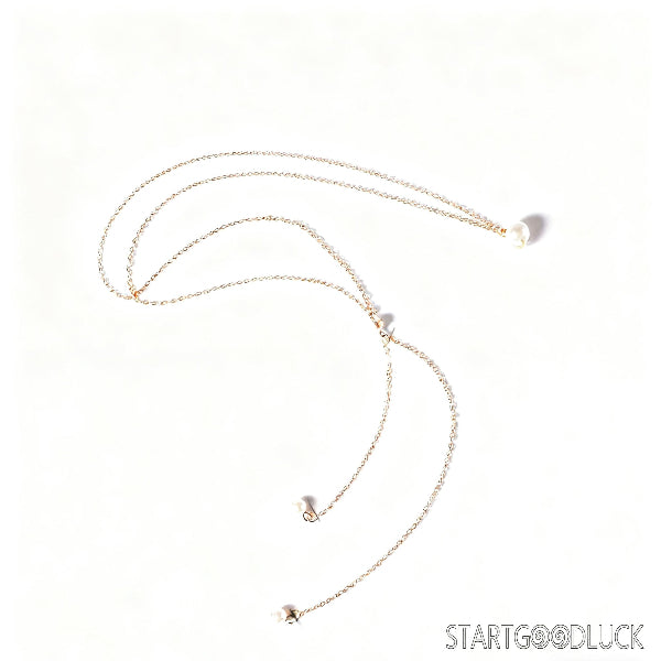 Pearl Backdrop Necklace | Minimalist Freshwater Pearl Back Necklace